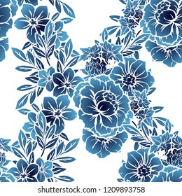 Abstract elegance seamless pattern with floral background