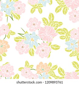 Abstract elegance seamless pattern with floral background