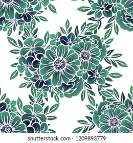 Abstract elegance seamless pattern with floral background