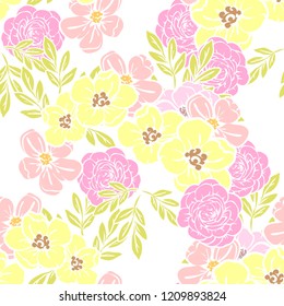 Abstract elegance seamless pattern with floral background