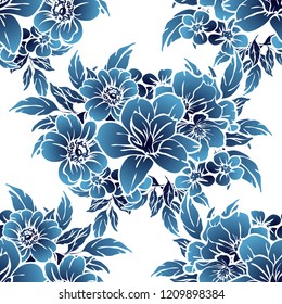 Abstract elegance seamless pattern with floral background
