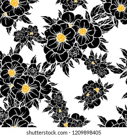 Abstract elegance seamless pattern with floral background