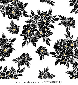 Abstract elegance seamless pattern with floral background