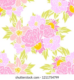 Abstract elegance seamless pattern with floral background