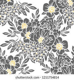 Abstract elegance seamless pattern with floral background