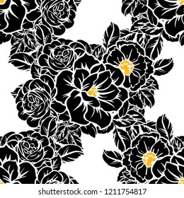 Abstract elegance seamless pattern with floral background