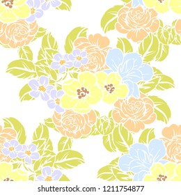 Abstract elegance seamless pattern with floral background