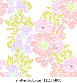 Abstract elegance seamless pattern with floral background