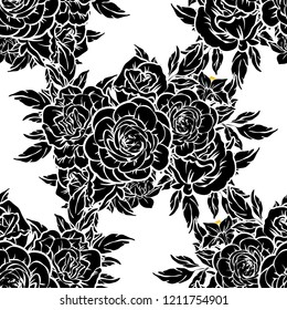 Abstract elegance seamless pattern with floral background
