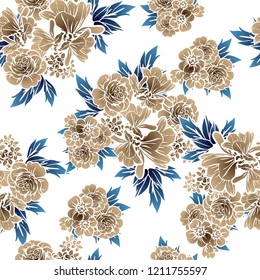 Abstract elegance seamless pattern with floral background