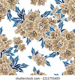 Abstract elegance seamless pattern with floral background