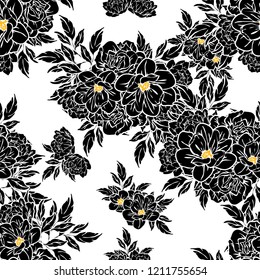 Abstract elegance seamless pattern with floral background