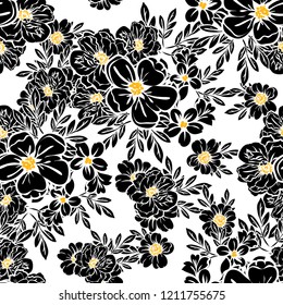 Abstract elegance seamless pattern with floral background