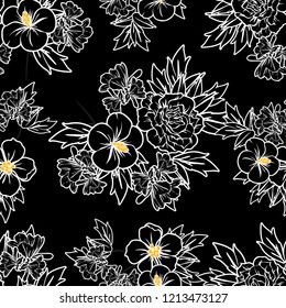 Abstract elegance seamless pattern with floral background