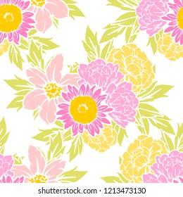 Abstract elegance seamless pattern with floral background