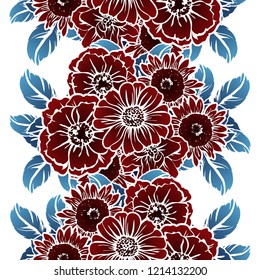 Abstract elegance seamless pattern with floral background