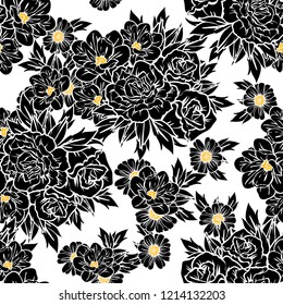 Abstract elegance seamless pattern with floral background