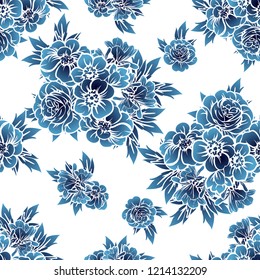 Abstract elegance seamless pattern with floral background