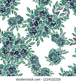 Abstract elegance seamless pattern with floral background