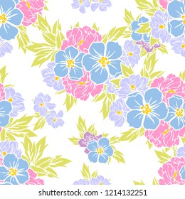 Abstract elegance seamless pattern with floral background