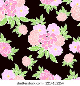 Abstract elegance seamless pattern with floral background