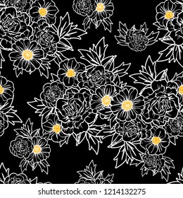 Abstract elegance seamless pattern with floral background