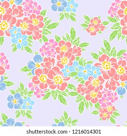 Abstract elegance seamless pattern with floral background