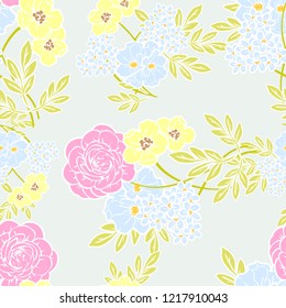 Abstract elegance seamless pattern with floral background