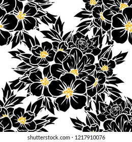 Abstract elegance seamless pattern with floral background