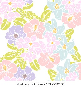 Abstract elegance seamless pattern with floral background