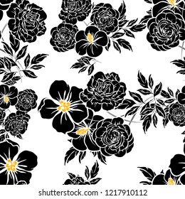 Abstract elegance seamless pattern with floral background