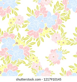 Abstract elegance seamless pattern with floral background