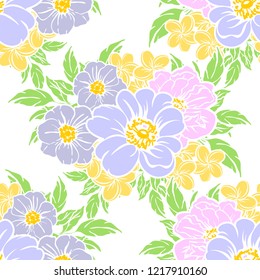 Abstract elegance seamless pattern with floral background