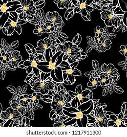Abstract elegance seamless pattern with floral background