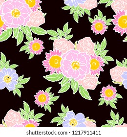 Abstract elegance seamless pattern with floral background