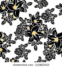 Abstract elegance seamless pattern with floral background