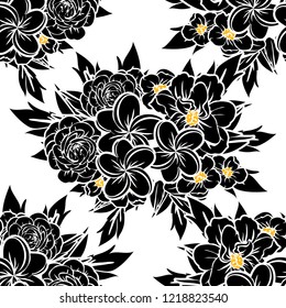 Abstract elegance seamless pattern with floral background
