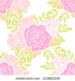 Abstract elegance seamless pattern with floral background