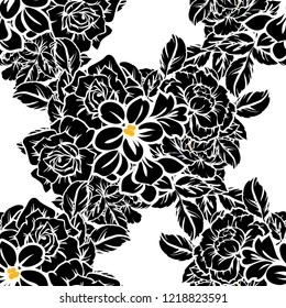 Abstract elegance seamless pattern with floral background