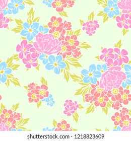 Abstract elegance seamless pattern with floral background
