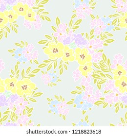 Abstract elegance seamless pattern with floral background
