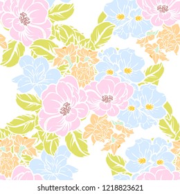 Abstract elegance seamless pattern with floral background