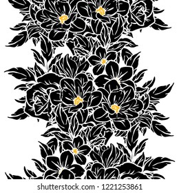 Abstract elegance seamless pattern with floral background