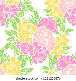 Abstract elegance seamless pattern with floral background