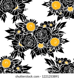 Abstract elegance seamless pattern with floral background