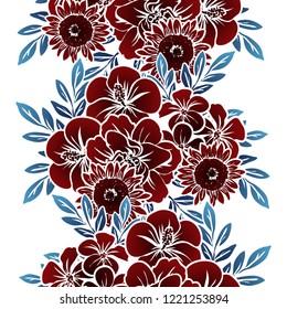 Abstract elegance seamless pattern with floral background