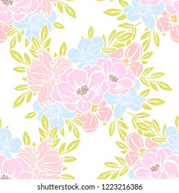 Abstract elegance seamless pattern with floral background