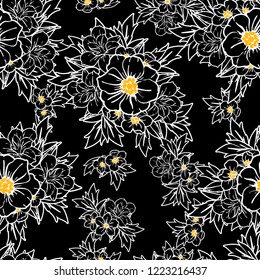 Abstract elegance seamless pattern with floral background