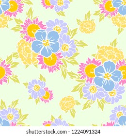 Abstract elegance seamless pattern with floral background