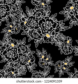Abstract elegance seamless pattern with floral background